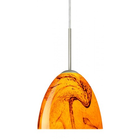 Besa Lighting Besa Sasha Pendant Satin Nickel Habanero 1x40W Halogen 1BT-7572HB-HAL-SN